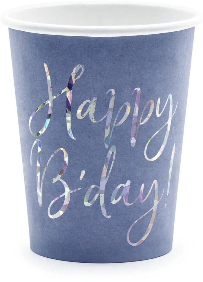 Drinkbekers Happy Birthday blauw