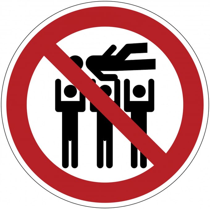 Crowdsurfen verboden sticker 100 mm