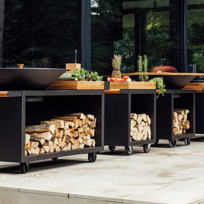 OFYR Mise en Place Tafel Zwart Pro 65 Teakhout