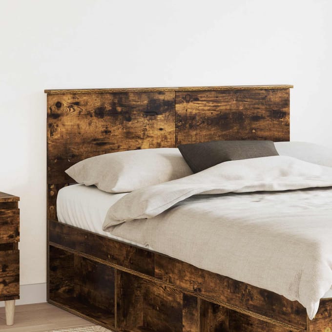vidaXL Hoofdbord Gerookt eiken Bewerkt hout