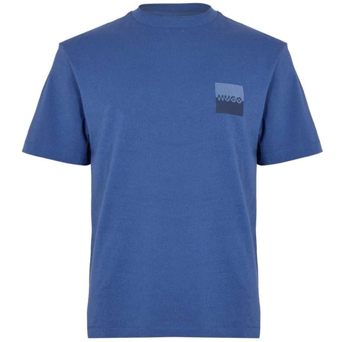 Hugo Heren geribd T-shirt (Medium Blauw)