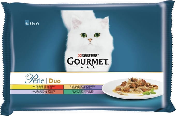 Gourmet Perle - Duo van Vlees - Kattenvoer - 4 x 85 g