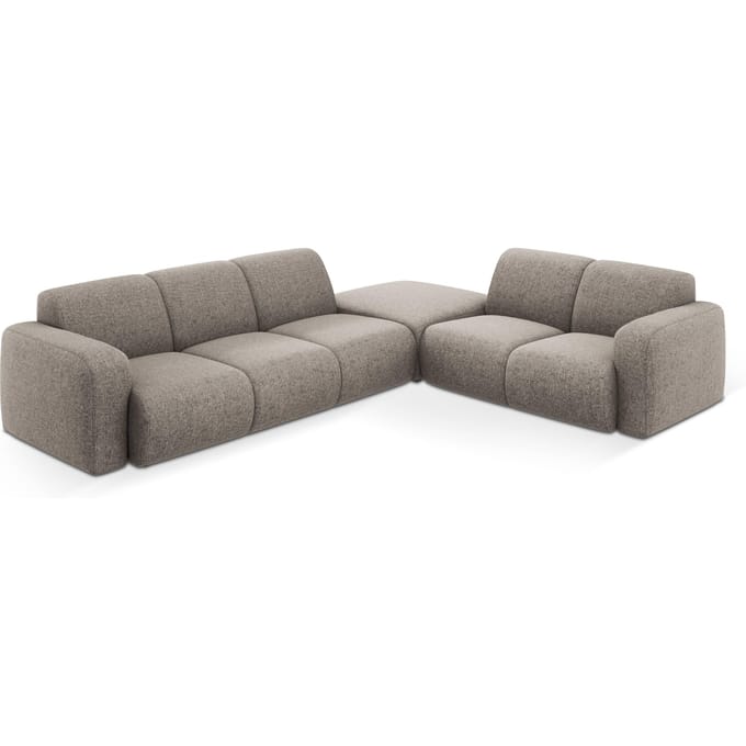 Hoekbank Lola rechts chenille met hocker | Windsor & Co