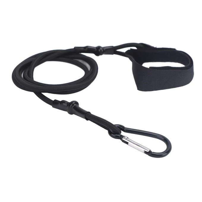 Peddel Leash Elastisch Nylon Metaal Anti-Verlies Peddel Veiligheidskoord voor Hengel Visnet black