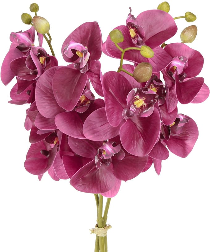 Kunstorchideeën paarse kunstbloemen zoals echt 56cm 3 st, 3 Stück