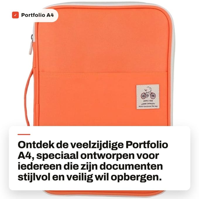 Dailygoods- Documententas Waterdicht - Documenthouder A4 - Multifunctionele Portfolio - 8 Pocket Ontwerp - Oxford Stof - Ritssluiting