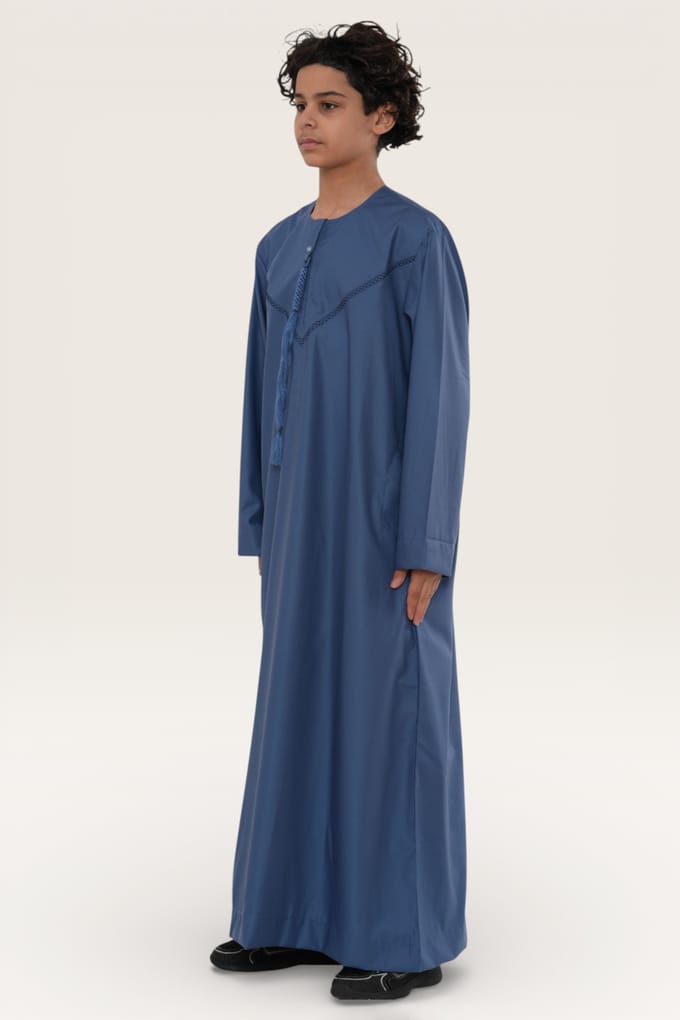 Kinderen jongens Eid blauwe Marokkaanse Thobe gewaad Djellaba Ramadan Eid Jubba- K-HM10
