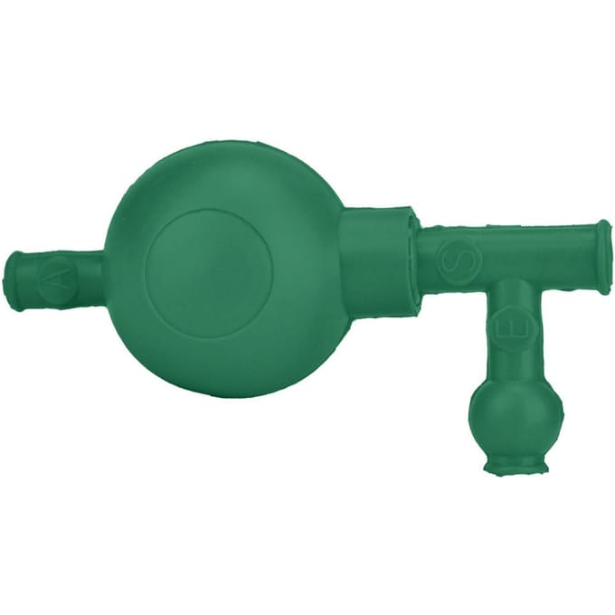 Poire d'aspiration en caoutchouc pour laboratoire, remplisseuse de pipettes quantitatives à pression sûre avec 3 valves vert