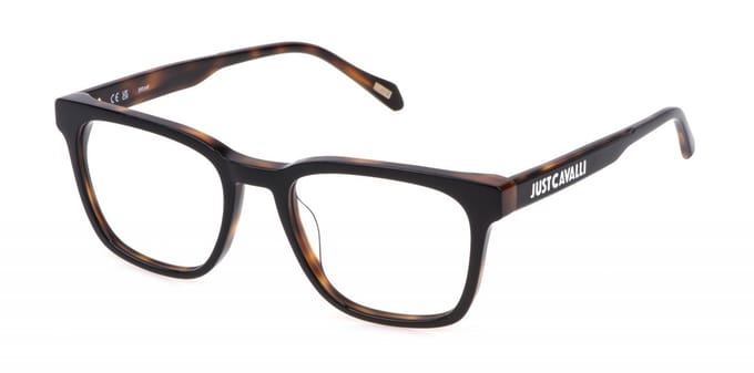 Just Cavalli VJC080 Top nero+avana lucido 53/19/145 MAN Brilmonturen