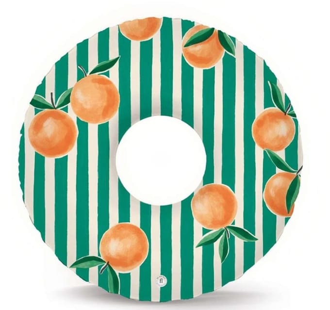 The Nice Fleet zwemband - Pool Ring Cala Figuera green - gestreept met fruitprint