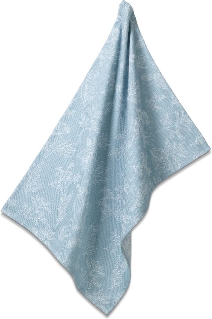Theedoek, IJs Blauw, Bloemen - Kela | Svea
