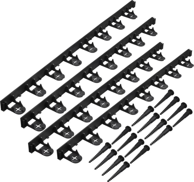 NATURE Bordure a gazon en polypropylene et polyéthylene - 16 ancres - H 4,5 x (4 x L100) cm - Noir