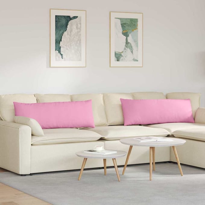 vidaXL - Zitkussens - 2 - st - Stof - Roze - 120 - x - 40 - cm