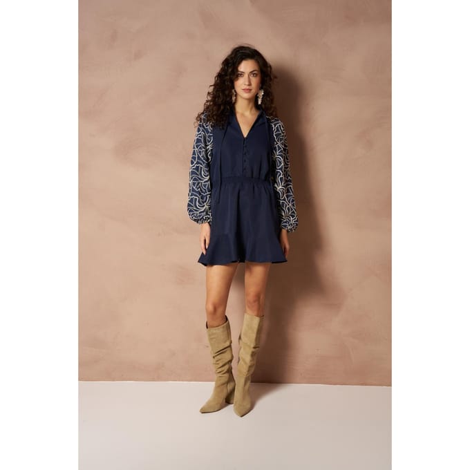 Jurk Ivra - Contrast Mini | Dark Blue