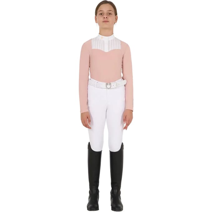 Meisjes wedstrijdpoloshirt met lange mouwen Equestro