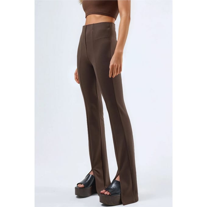 Hoge Taille Flared Leggings met Split
