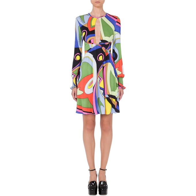 Moschino Multicolor Print Jersey Dress Multicolour Taglia: 42 | Abiti Mini Outlet | Donna