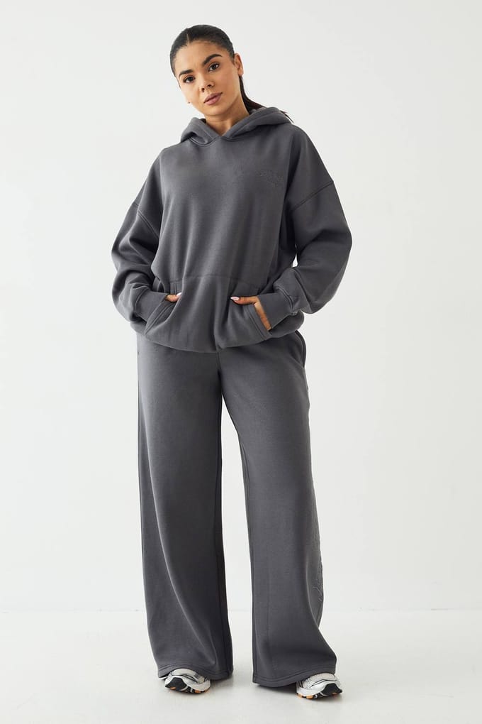 Dames DSGN Studio Sport Training Club Oversized Hoodie | Houtskool | Maat: XS
