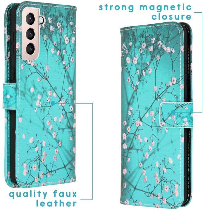 imoshion Hoesje - Geschikt voor Samsung Galaxy S21 Plus - Design Softcase Bookcase - Blossom