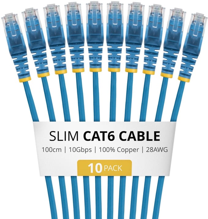 StarTech.com N6PAT100CMBLS10PK netwerkkabel Blauw 1 m Cat6 U/UTP (UTP)