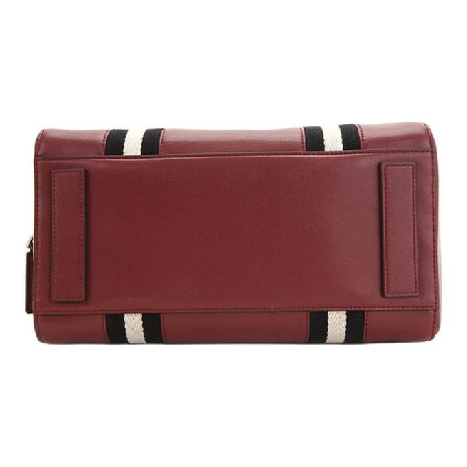 Bally Rode En Witte Gestreepte Mode Boston Leer Crossbody Handtas Dames handtas Donkerrood 6219689-00524 Basic Set (Bag+Dust Bag) brown