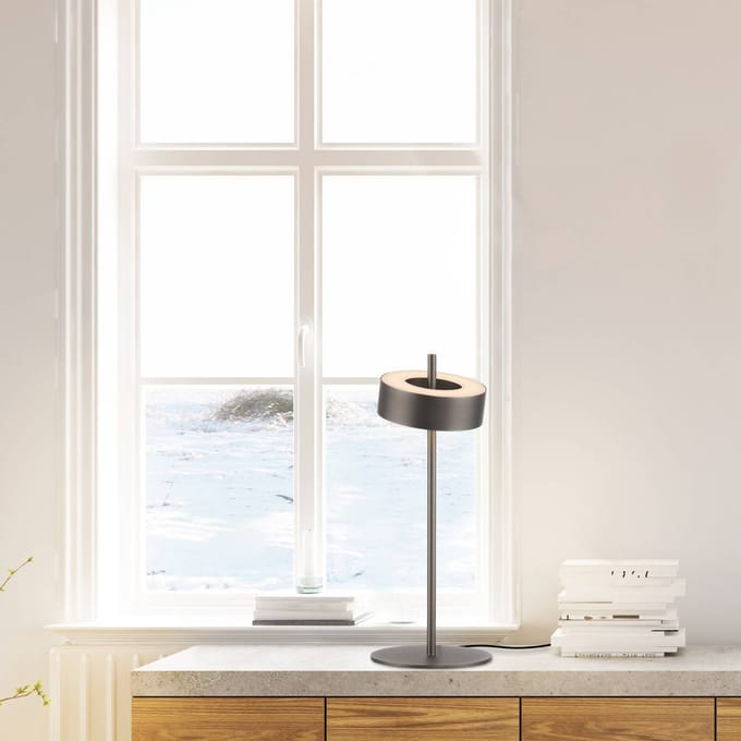 Q-Smart-Home Paul Neuhaus LED tafellamp Q-Rotate donkerbruin 40 cm