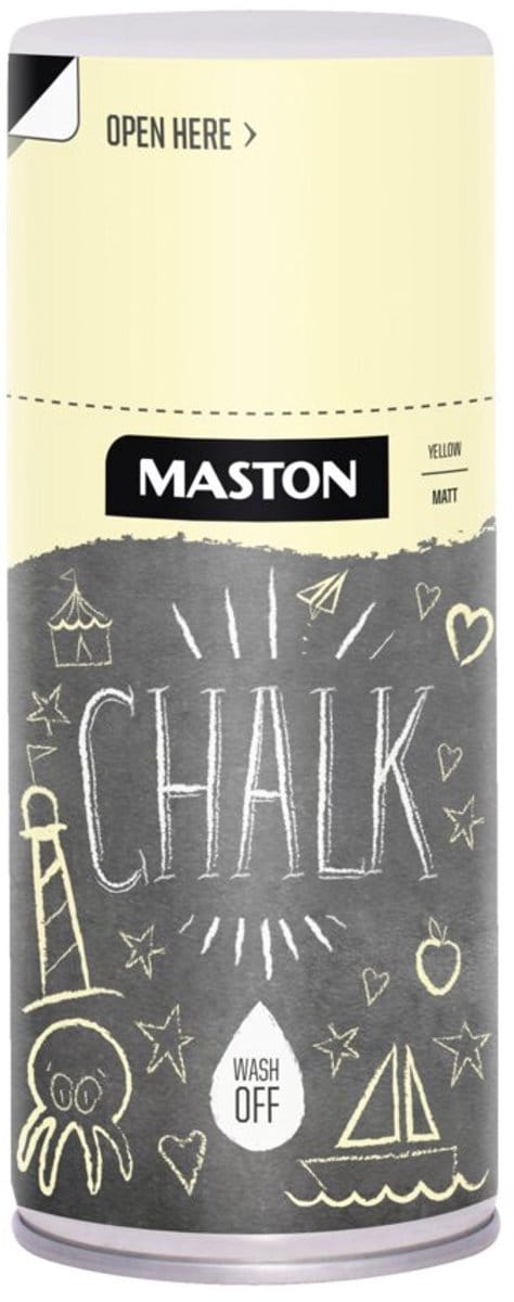 Maston Chalk Paint - Mat - Krijtverf - Geel - 150 ml - spuitbus verf