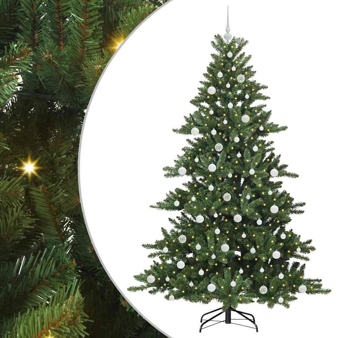 vidaXL - Kunstmatige - Hinged - Kerstboom - Groen - 210 - cm - PVC - en - Staal