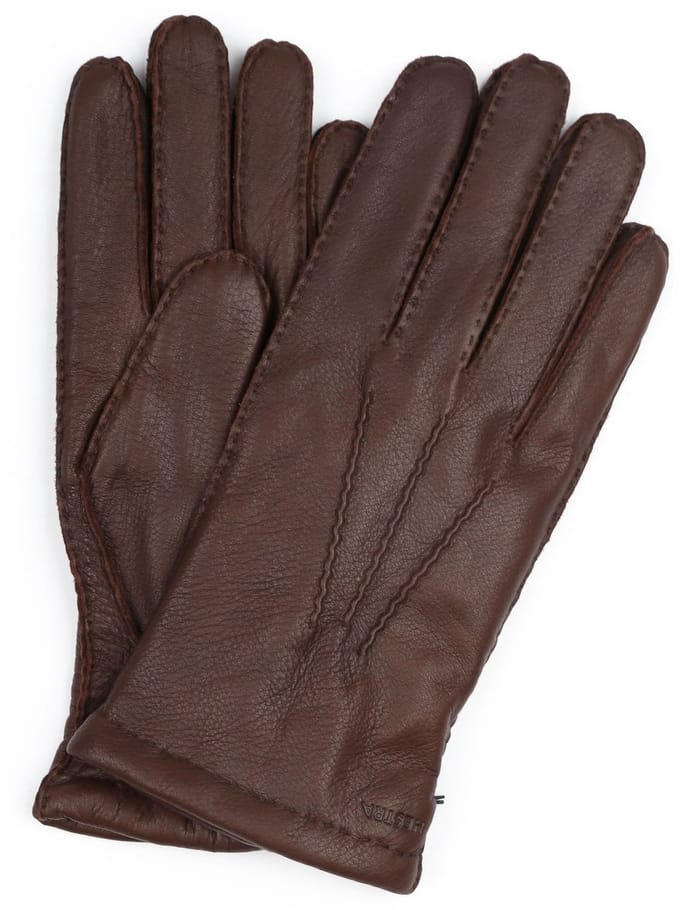 Hestra Handschoen Matthew Leer Chocolate - Maat 9 - Heren