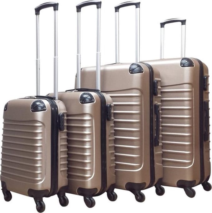 Kofferset Vierkant Travelerz 4-delig ABS - Champagne