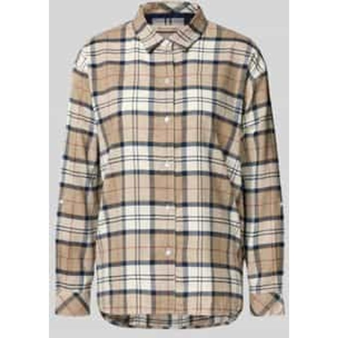 Relaxed fit overhemdblouse van puur katoen, model 'ELISHAW'