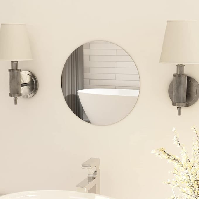 vidaXL - Spiegel - rond - frameloos - 30 - cm - glas