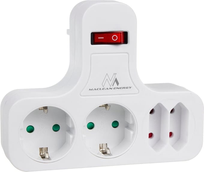 Viervoudig stopcontact - Met schakelaar - 2x 16A + 2x 2.5A - 230V