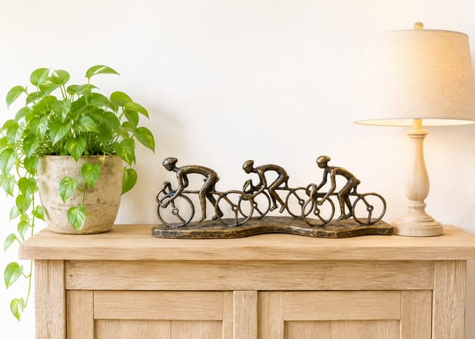 WIELRENNER / PELOTON / WIELRENNERS / BRONZEN BEELD / BRONS
