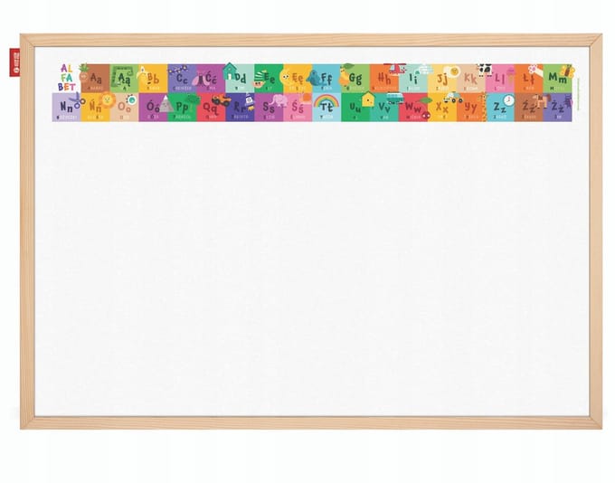 MemoBe Educatieve Alfabet Whiteboard 60x40cm met Houten Frame