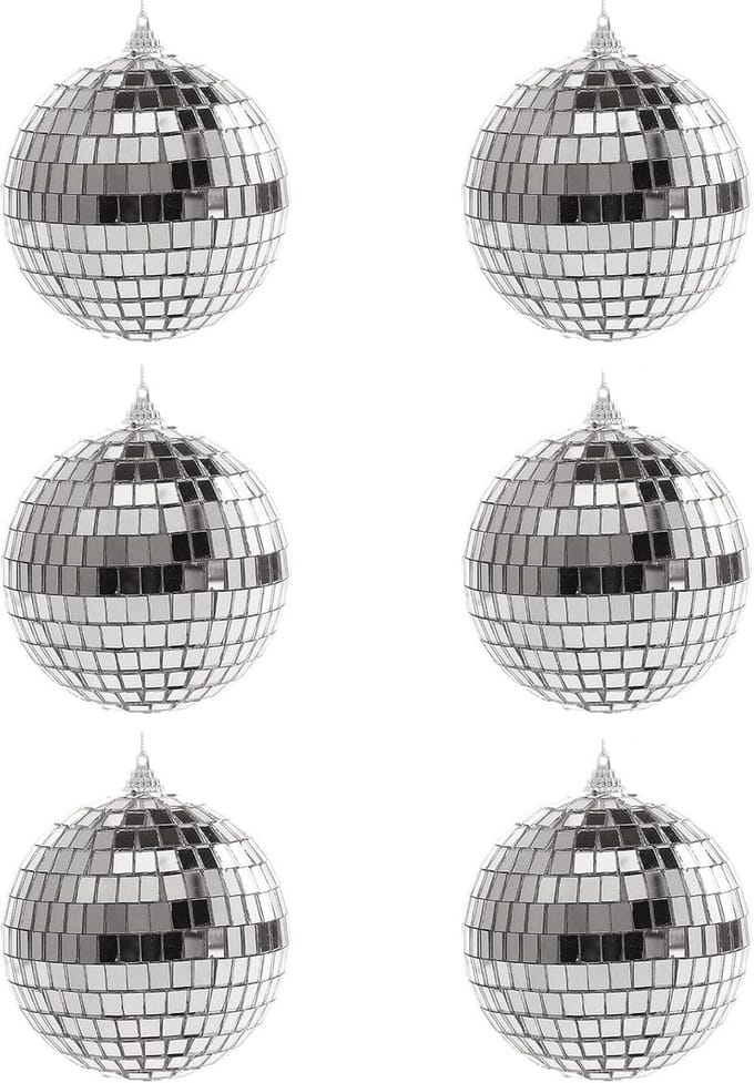Solidchoice - Set van 6 Discobollen voor Vrolijke Feestdecoratie