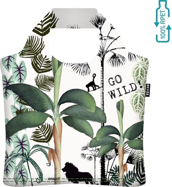 Ecozz tas Studio Onszelf - Jungle - met rits - 46x41cm