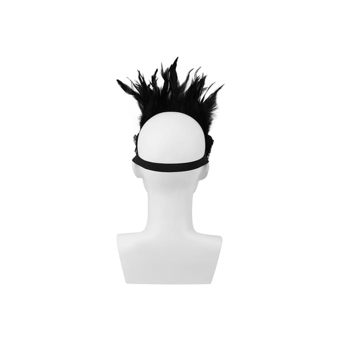 Rimba - Burlesque Masker Met Veren - Zwart