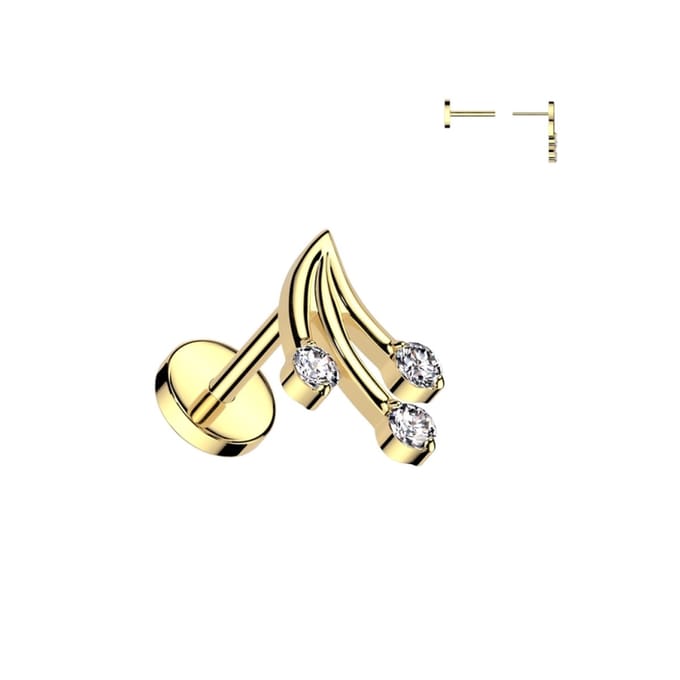 Piercing titanium shooting star push in 0.8x6 - goud - LMPiercings