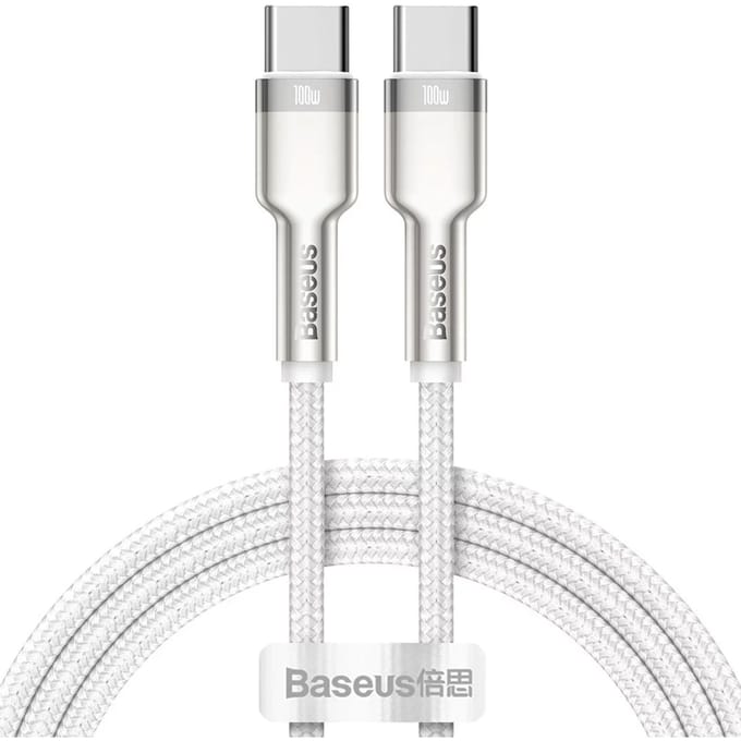 Baseus - Cafule - Series Metal Data USB-C / USB-C PD QC SCP 100W 5A - 1 - m - kabel - wit