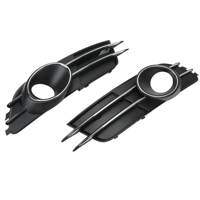 Set Onderste Bumperroosters met Mistlichtdecoratie voor A6 C7 2012?2014 black