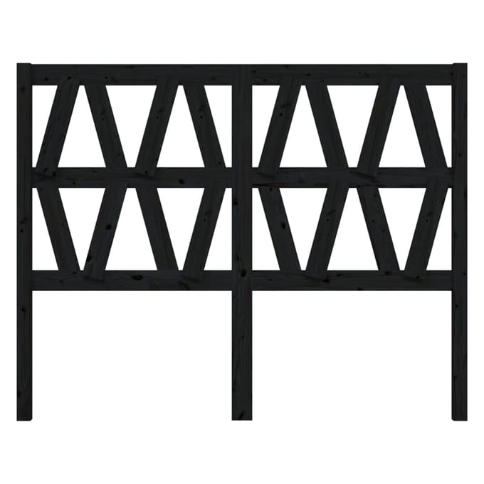 vidaXL Hoofdbord 166x4x100 cm massief grenenhout zwart