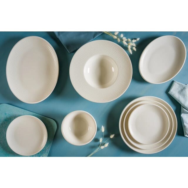 Bonna Dinerbord - Pure Dot - Porselein - 27 cm - set van 6