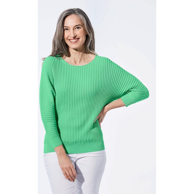Pullover met vleermuismouwen - salie - Gr. 48/50 van Goldner Fashion