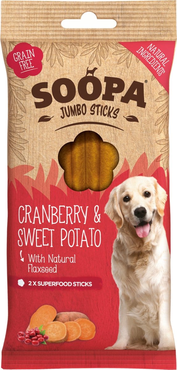 Soopa - Cranberry & Zoete Aardappel Jumbo Stick - 170g