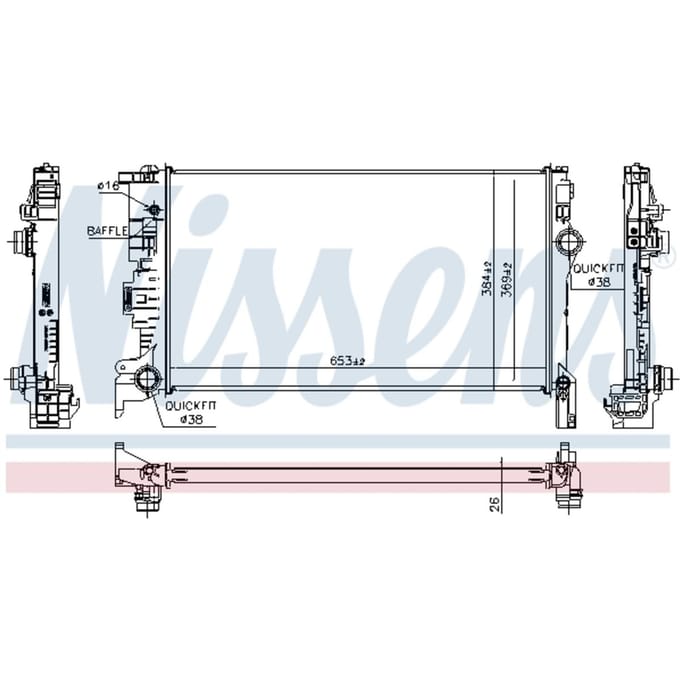 Radiator, motorkoeling NISSENS 65623