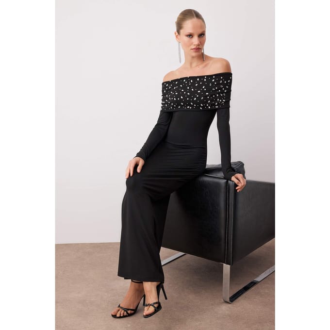 Dames platte maxi lange chique/nacht bodycon jurk