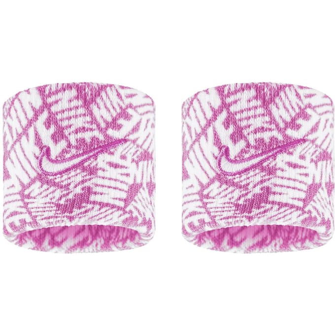 Nike Klassieke Swoosh Dri-FIT Polsband (Roze/Wit)