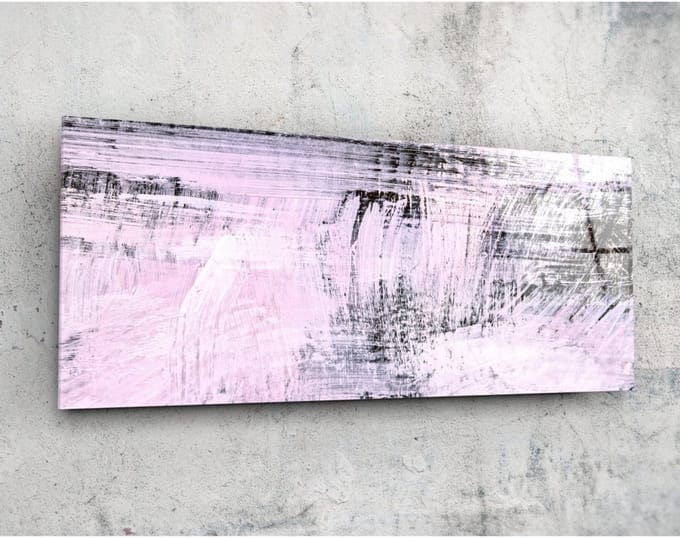 Panorama Glasschilderij - Abstracte Wanddecoratie - 92 x 36 cm