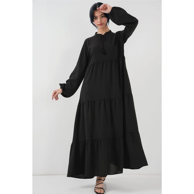 Maxi-jurk met Strikdetail